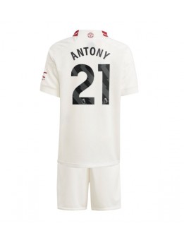 Manchester United Antony #21 Replika Tredje Kläder Barn 2023-24 Kortärmad (+ byxor)